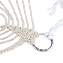 HGHO-белый Хлопковый Канат качели гамак, висящий на крыльце или на пляже