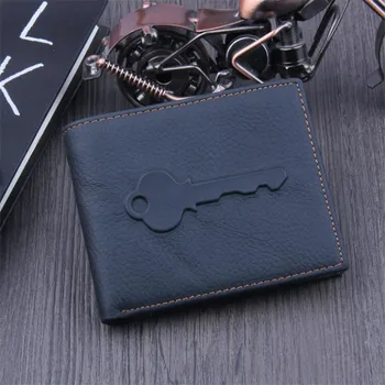 

Hot Sale Men Soft Cowhide Leather Business Short Wallet Male's Folded Vintage Top Quality Purse Card Holder Wallets Wholesale