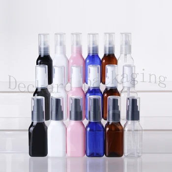 

wholesale 50ml multicolor cosmetic travel bottle with cream lotion pump PET plastic bottles containers package 50pcs/lot
