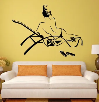

Wall Decal Naked Woman Beach Vacations Relax Vinyl Decal