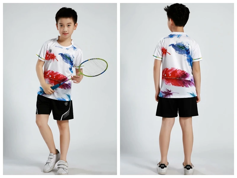 Мальчики/девочки настольный теннис пинг-понг игра обучение Детские футболки наборы спортивный быстрый сухой дышащие дети рубашка для бадминтона+ шорты наборы