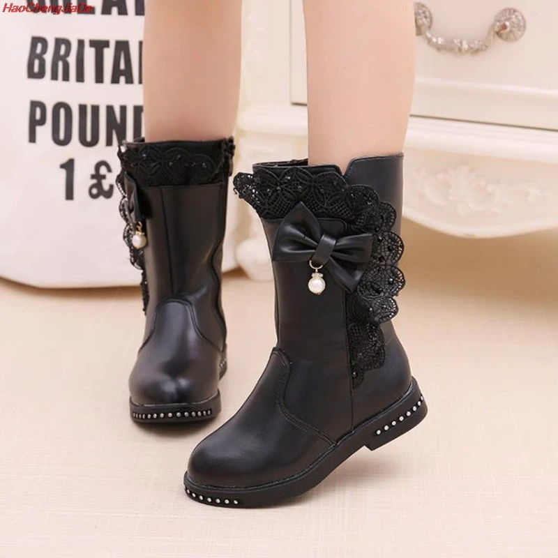 kids black dress boots