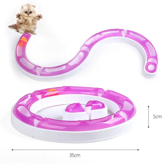 New adjustable Pet Cat Toy Track Ball free Combination Interactive Cat Track Ball