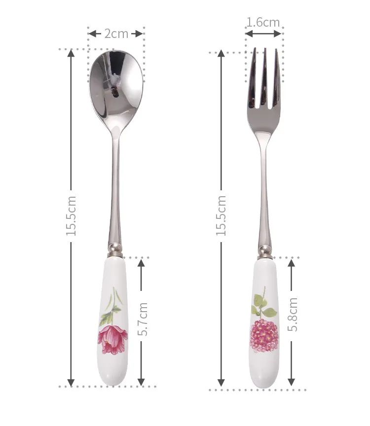Cutlery Tableware Set with Gift Box Chinese Ceramic Fork Spoon Flatware Set Stainless Steel Dinnerware Christmas Gift13