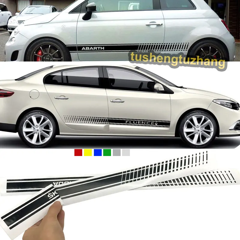 2 шт. стикер с боковой юбкой для Skoda VIRS Octavia Fabia Rapid Yeti Superb Octavi|Наклейки на