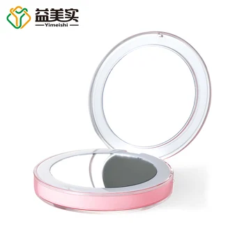 

10 Lights LED Mini Makeup Mirror 1X 3X Magnify Hand Held Fold Small Portable Cosmetic Vanity Mirror with Lights USB Chargeable