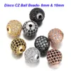 3pcs/lot diy disc round spacer beads wholesale 5-14mm macro pave cubic zirconia cz ball bead for men jewelry bracelet making ► Photo 2/6