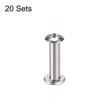 

uxcell New Hot 20sets M4 M3 Phillips Round Cross Head Screw Post Binding Leather Fastener Length 10/16/20/25/27mm Carbon Steel