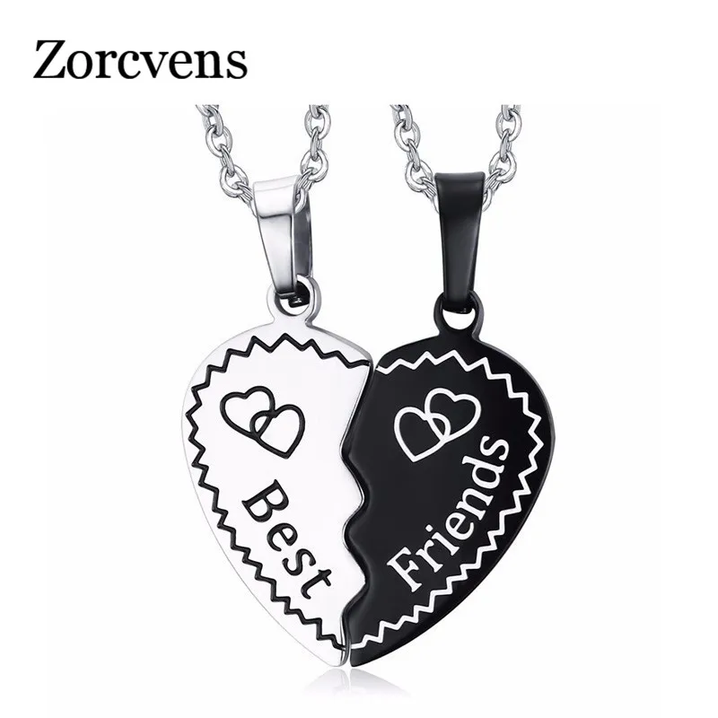 

LETAPI 2019 Trendy Best Friend Gift Bijoux Heart Pendant Necklace Stainless Steel Chain Statement Necklace For Men and Women