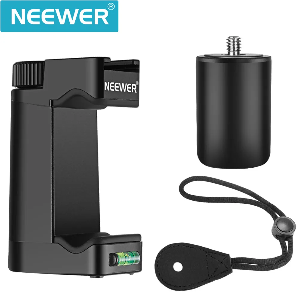 

Neewer Smartphone Rig Filmmaker Grip Tripod Mount w/ Cold Shoe Mount and Width Phone Clip Holder 2-3.6 inches/50-92mm for iPhone