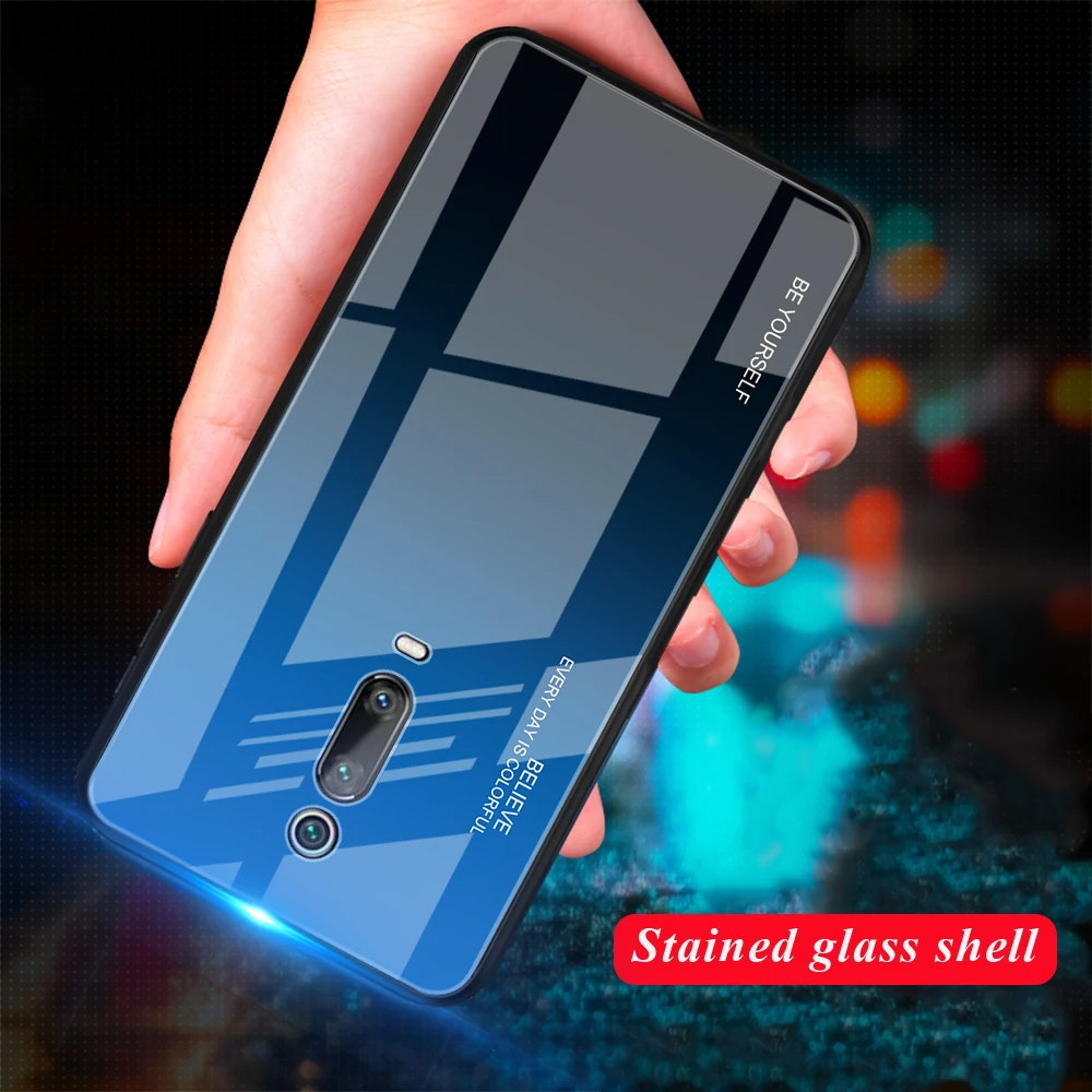Чехол для Xiaomi Mi 9T Pro жесткий защитный чехол накладка из закаленного стекла с
