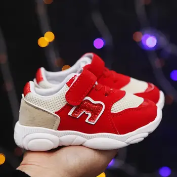 

Breathable Mesh Boys and Girls Sports Shoes Soft Bottom Non-slip Casual Children Shoes Baby Toddler Kids Shoes Black Pink White
