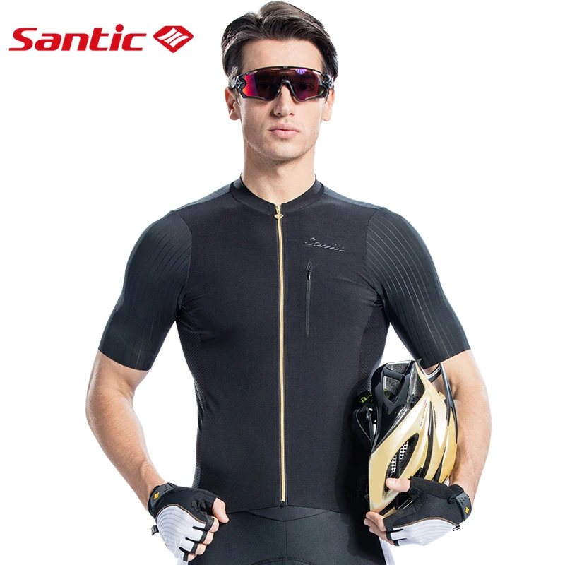 Santic Men Cycling Jersey Short Sleeve Pro Fit Imported Italian Fabric
