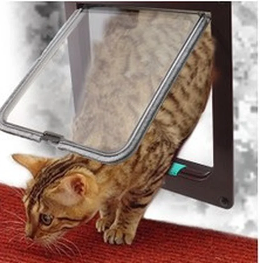 

Intellgent Control 4 Way Safe Cat Gate Doors ABS Animal Small Pet Cat Dog Door Pet Supplies Flap Door Pet Kitten Door New