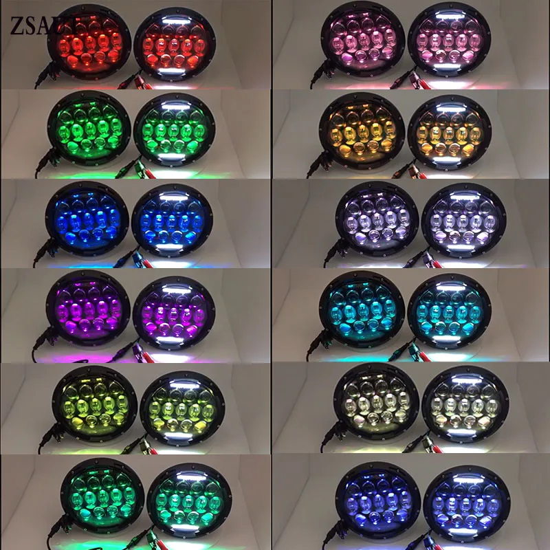 7 дюйм rgb круглый светодиодный фонарь 12 В с ангельским глазом Вращающаяся лампа