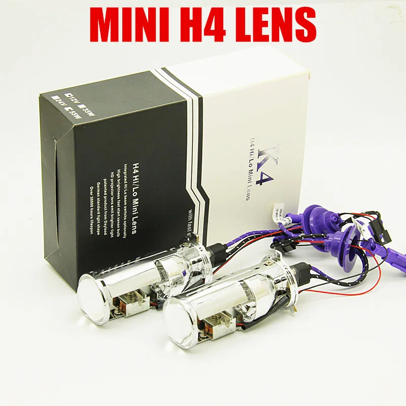 

2pcs 55W xenon H4 High low beam hid mini H4 protector lens 6000k 8000k 4300k lamp