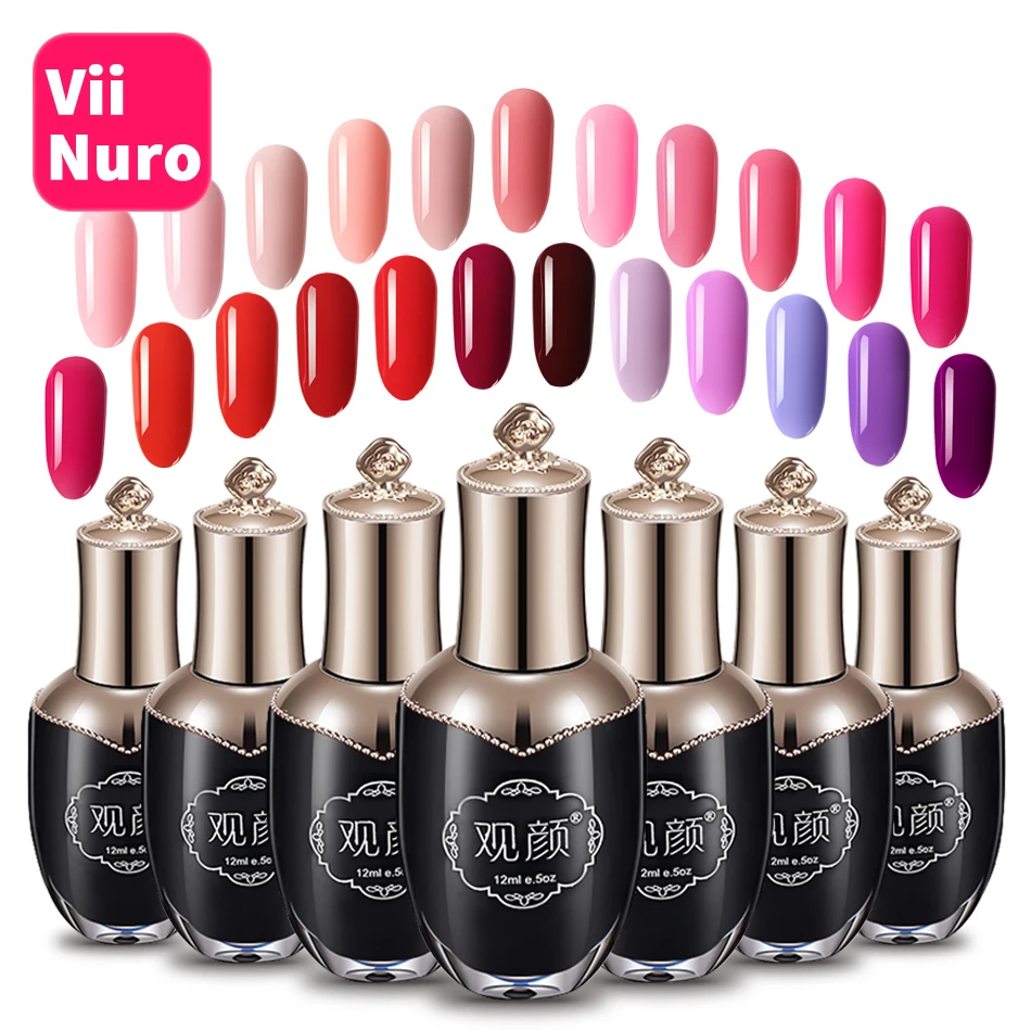 

ViiNuro 12ML Semi Permanent UV Gel Nail Polish Colors For Nail Art Gel Narnish Hybrid Base And Top Nail Gel Lacquer For Manicure