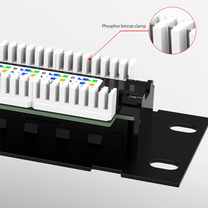 AMPCOM 12 портовая Cat6A / Cat6/ Cat5E UTP мини патч панель с настенным кронштейном в комплекте