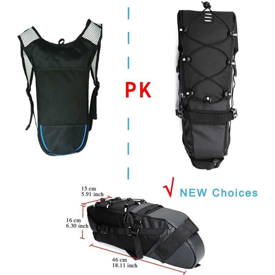 Online NEWBOLER bicicleta bolsa de sillín de bicicleta Pannier Cycle mtb bicicleta bolsa de asiento bolsas accesorios 2018 8 10L impermeable