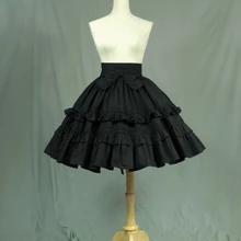 Черная классическая Милая Короткая юбка в стиле Лолиты с бантом