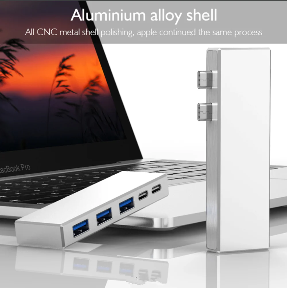 Usb type C концентратор адаптер 5 в 1 многопортовый usb type-C адаптер с USB 3,0 порт USBC зарядный порт type-C USB для MacBook Pro