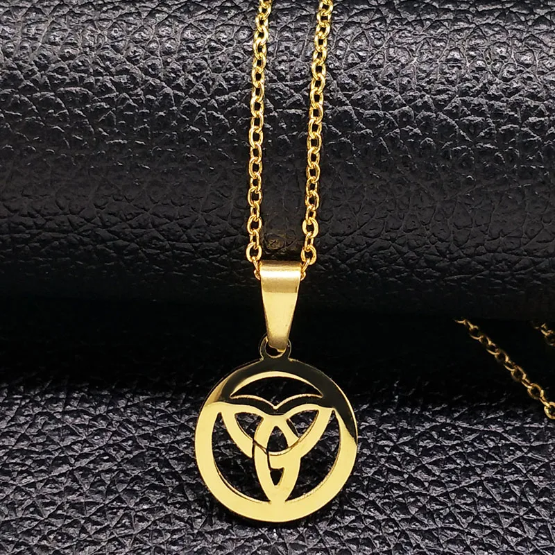 

Round Stainless Steel Necklaces Pendants Women Necklace Gold Color Statement Necklace Jewelry Christmas Gift pendentif N17962