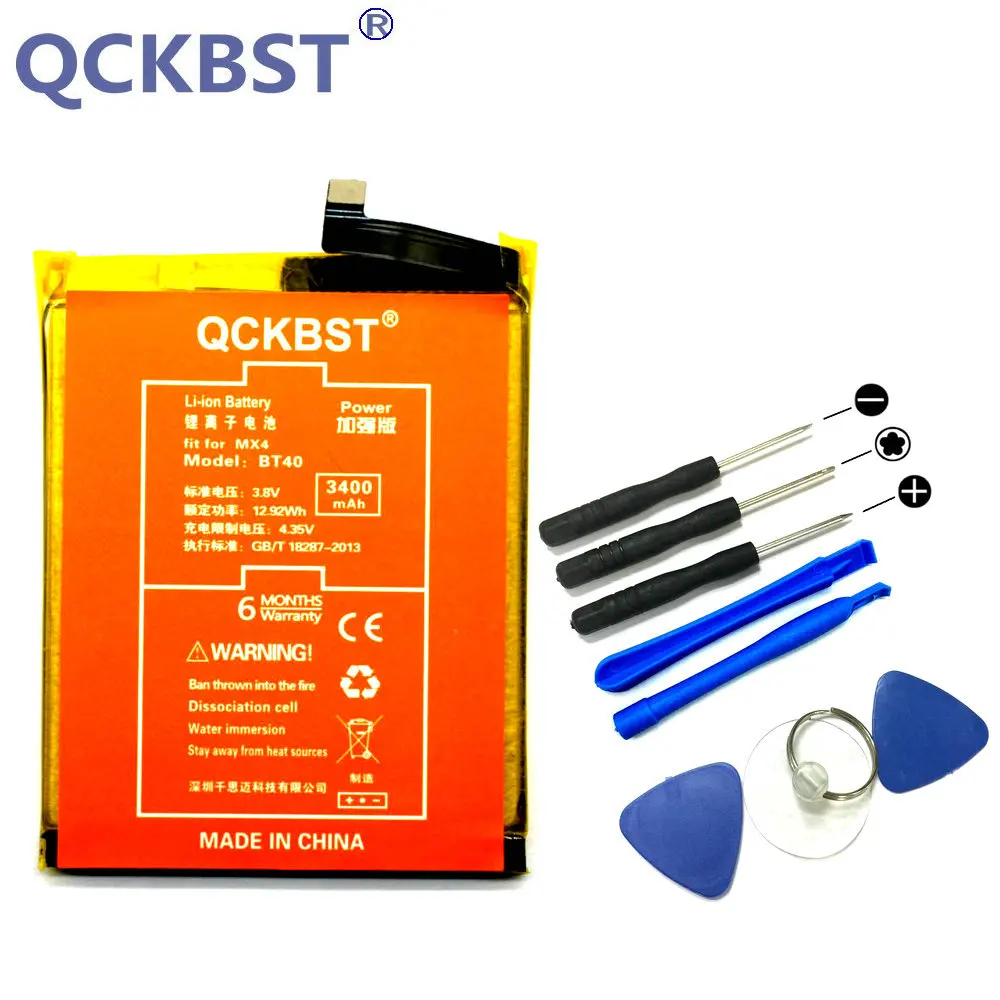 

QCKBST BT40 3400mAh Battery For meizu MX4 BT40 MX 4 BT 40 High Capacity Phone Li-ion Batteries+ Tracking Code