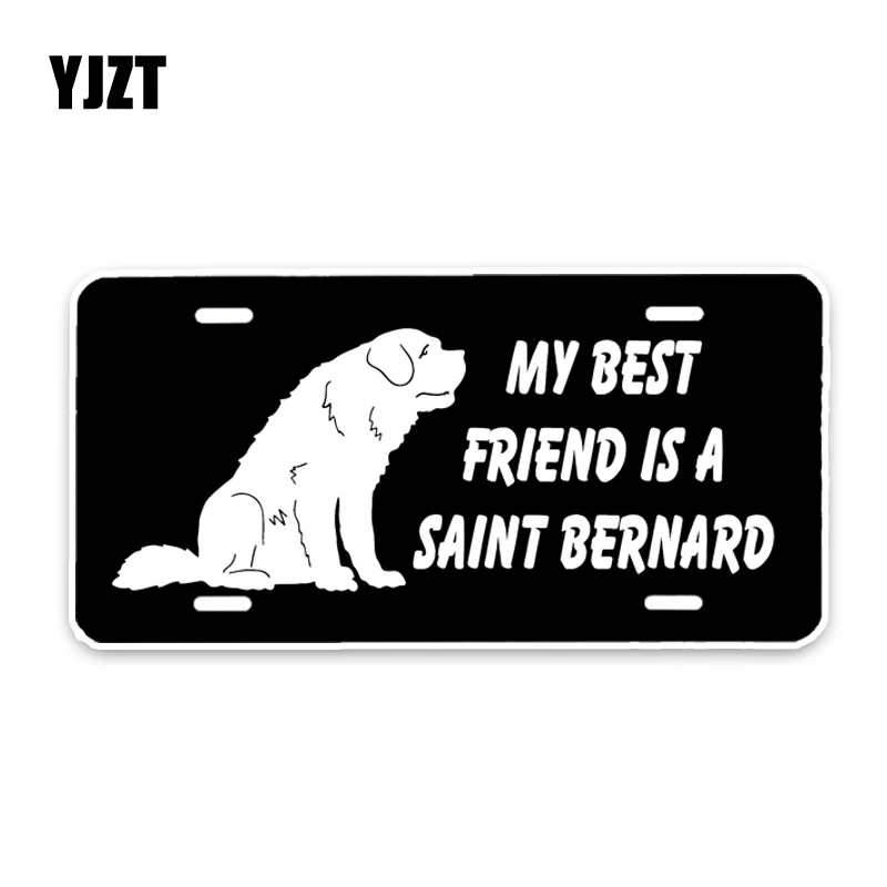 

YJZT 15*7.3CM My best friend is a Saint Bernard Dog PVC Car Decoration Car Sticker Decals C1-4603