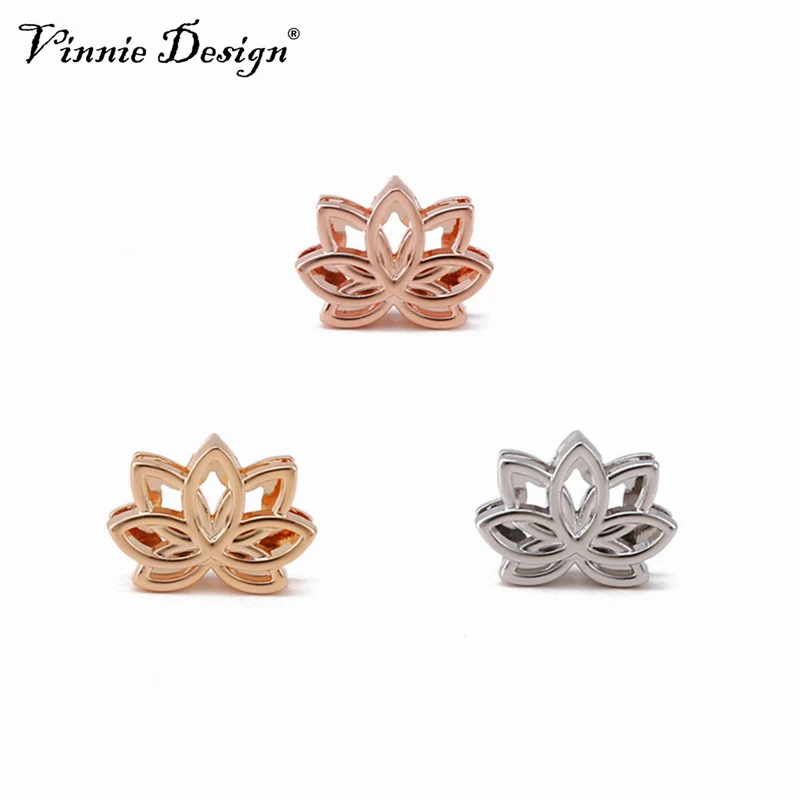 Vinnie Design Jewelry Lotus Flower Slide Charms fit for 10mm Stainless Steel Wrap Bracelets ...