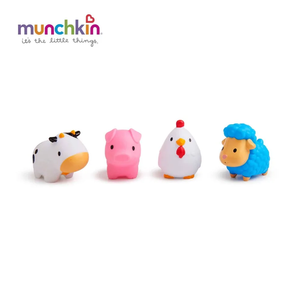 

Munhkin Squirtin' Barnyard Friends bath toys 4pk free shipping worldwide Baby Wash Bath Play lovely Animals Toys