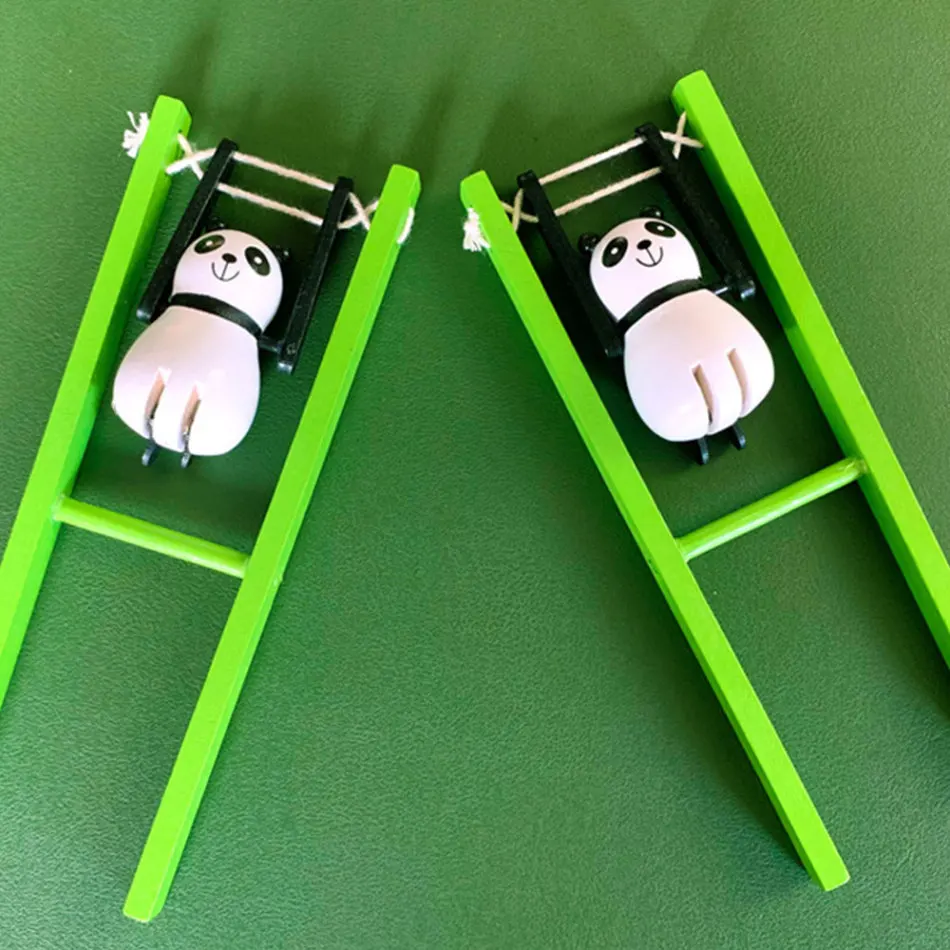 Деревянный Акробатический панда токарный сомерсо игрушки безопасный материал Drawstring Panda практика координация обучающая игра игрушки милые