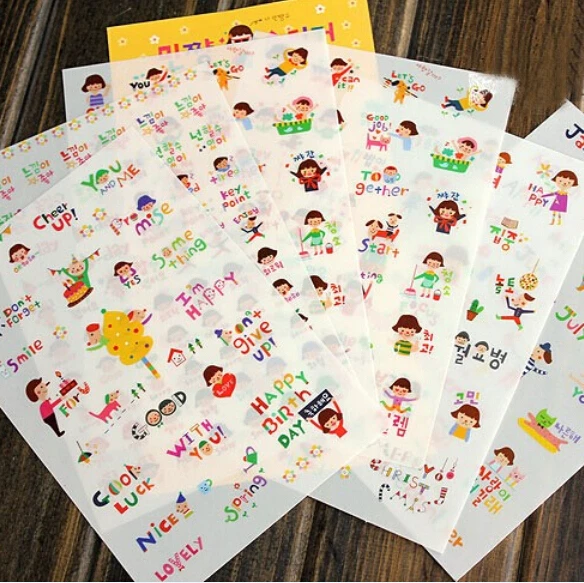 6 листов прозрачные наклейки для дневника Я счастлив|stickers diy|6 sheetsstickers stickers |