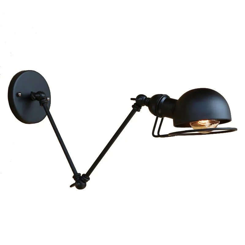 

BOKT Vintage Industrial Style Loft Creative Minimalist Long Arm Wall Lamp Adjustable Handle Metal Rustic Light Sconce Fixtures