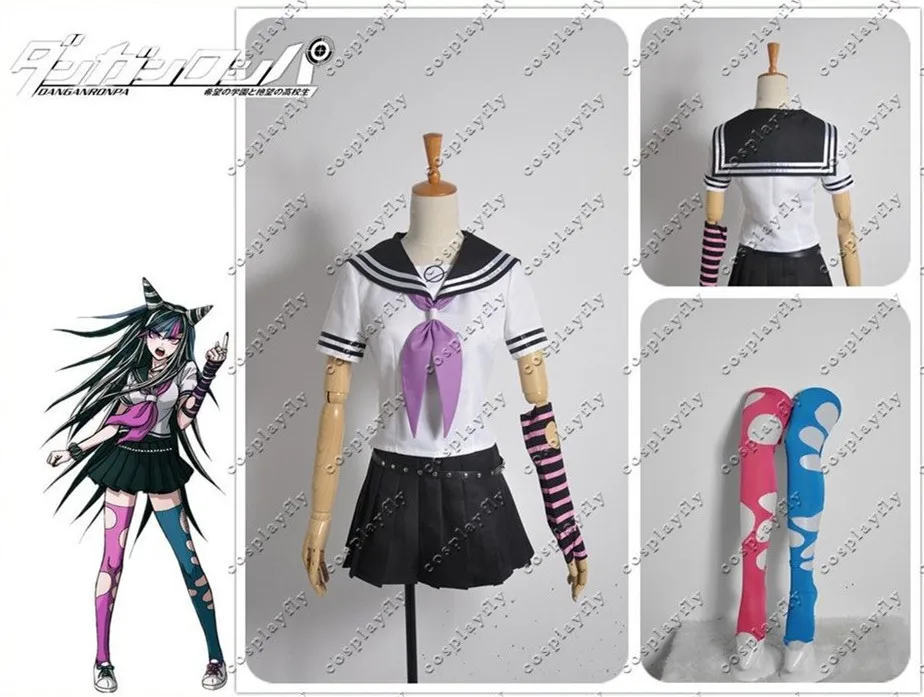 Danganronpa Dangan Ronpa Ibuki Mioda маскарадный костюм женские матросские Костюмы пара чулок с