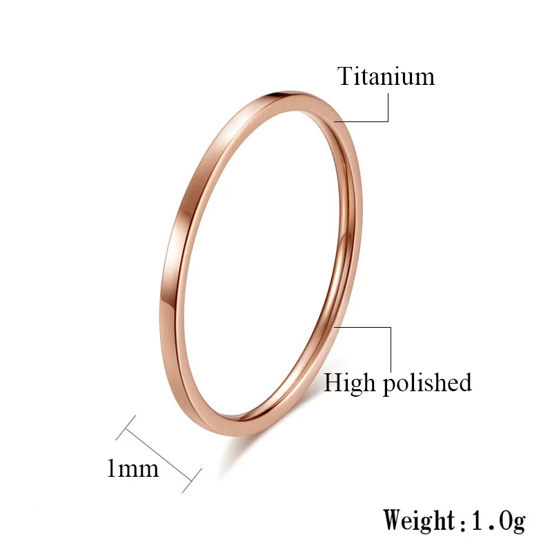 Простое модное тонкое узкое титановое кольцо серебряное/розовое золото цвет кольца для женщин обручальное кольцо геометрический хвост кольцо ювелирное изделие подарок