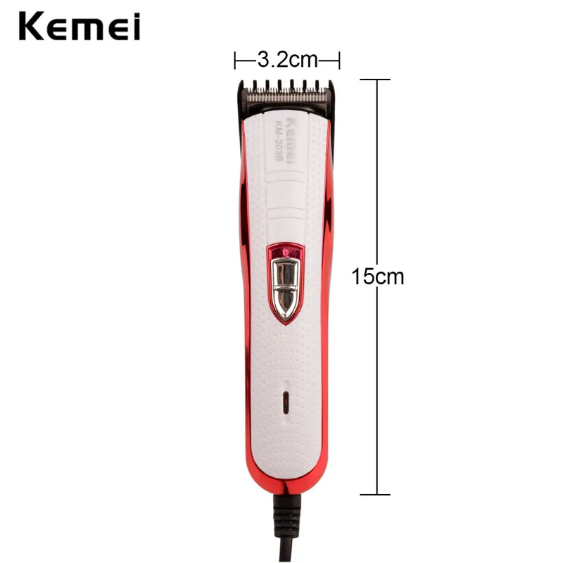 Professional Kemei Titanium Blade Corded Electric Haircut Cutting Machine Barber + limit comb for kids adult men 110-240V S50