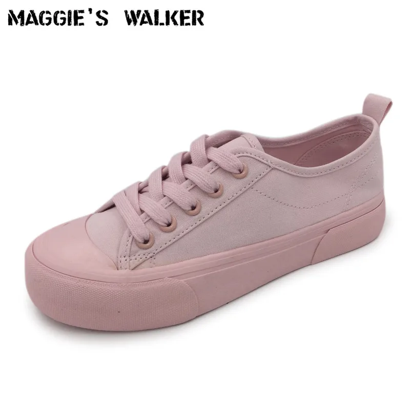 

Maggie's Walker Women Fashion Spring Canvas Casual Shoes Candy-colored Autumn Lacing Walking Shoes Size 35~39