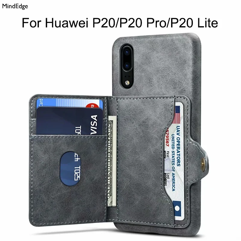 Многофункциональный держатель для карт кожаный чехол с подставкой huawei P20 Pro Lite