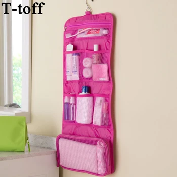 

New Arrival women man portable foldable travel Cosmetic case hanging toiletry bags bathroom storage bag organizer make up bag
