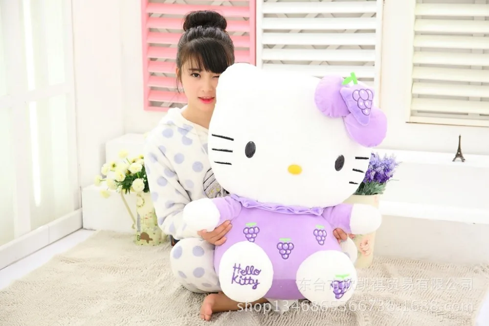 

fillings toy large kitty plush toy 60cm fruit grape kitty,cat throw pillow birthday gift w5341
