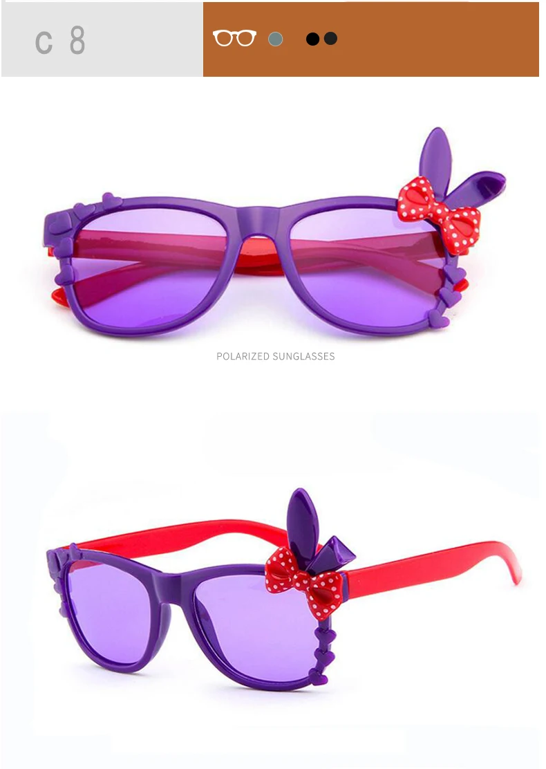 jumlai New Children Rabbit ears Sunglasses Kids Designer Shades For Girls Boys Goggle Baby Glasses Oculos Infantil  (10)