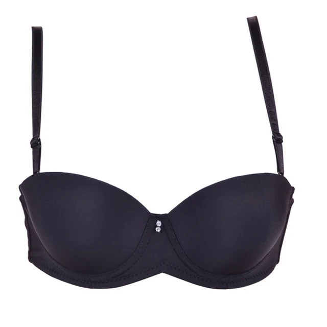 BRZFMRVL white color fashion gather solid sexy lingerie bra Seamless Underwire cute bra 1/2 Cup