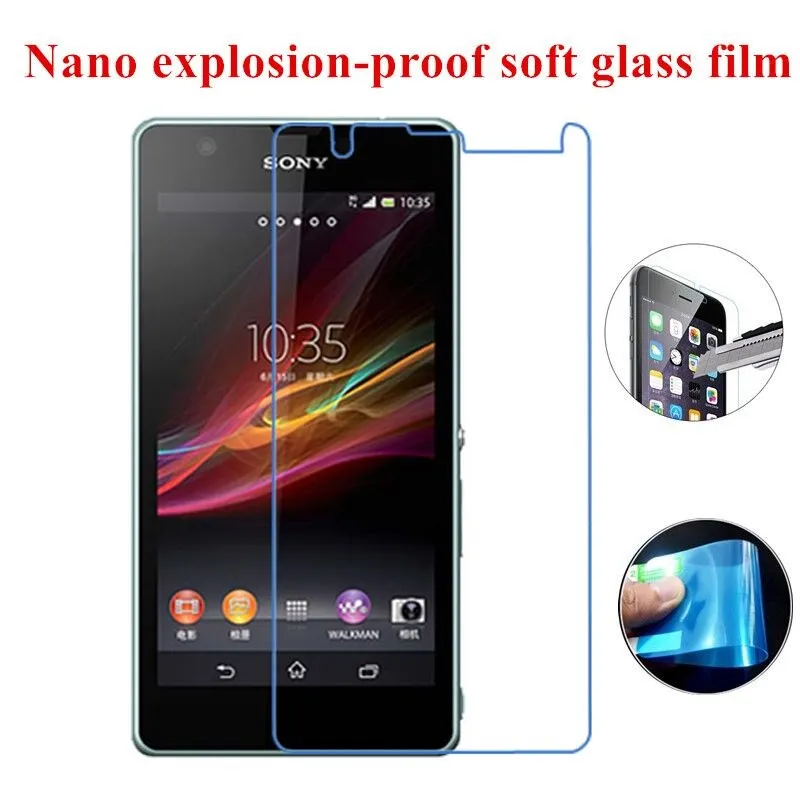 Мягкая стеклянная пленка нано Взрывозащищенная Защитная для sony Xperia ZR M36H M C1905 ZL L35H