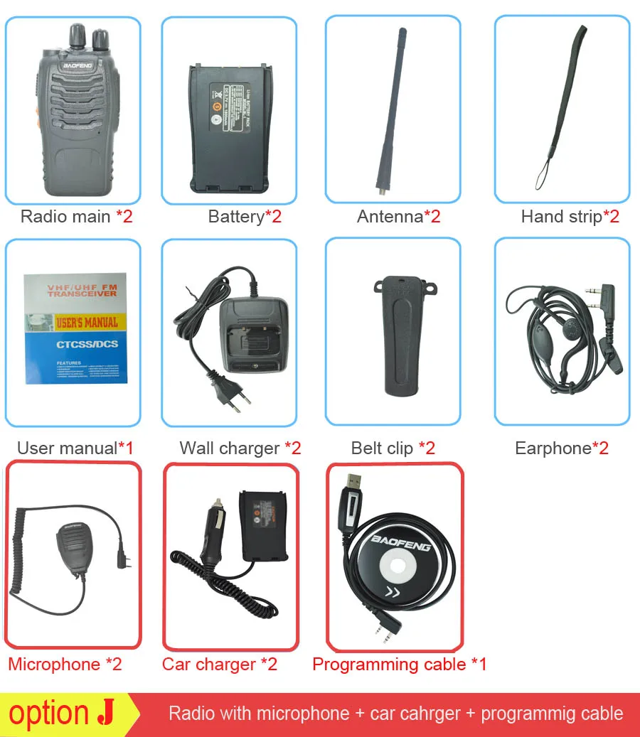 Option J 2 шт./компл. baofeng BF-888S рация портативное радио BF888s 5 Вт 16CH UHF 400-470 МГц BF 888 S коммуникатор передатчик трансивер - Цвет: Option J