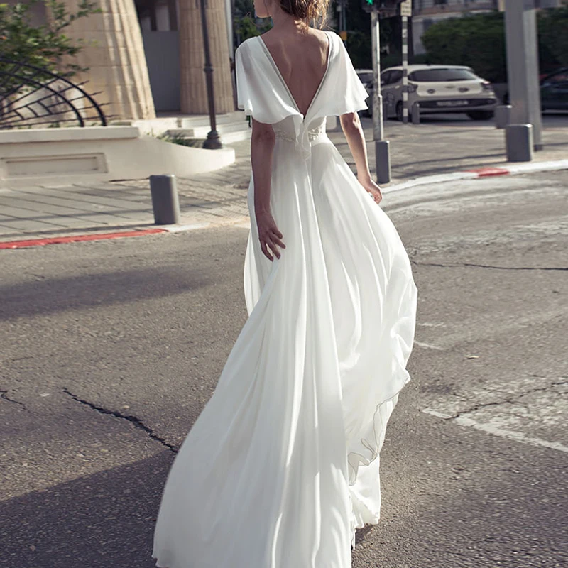 

8 Meter White Chiffon Pleated Long Dress 2019 Summer Women Vacation Bohemian Beach Dress High Quality Runway Designer Dress
