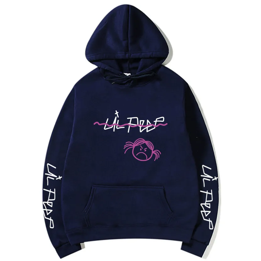 Navy blue 70 Lil Peep/толстовки с капюшоном Love lil. peep, мужские свитшоты, пуловер с капюшоном, свитшоты для мужчин/женщин, sudaderas cry, Детская уличная толстовка с капюшоном для мужчин - Цвет: Navy blue 70