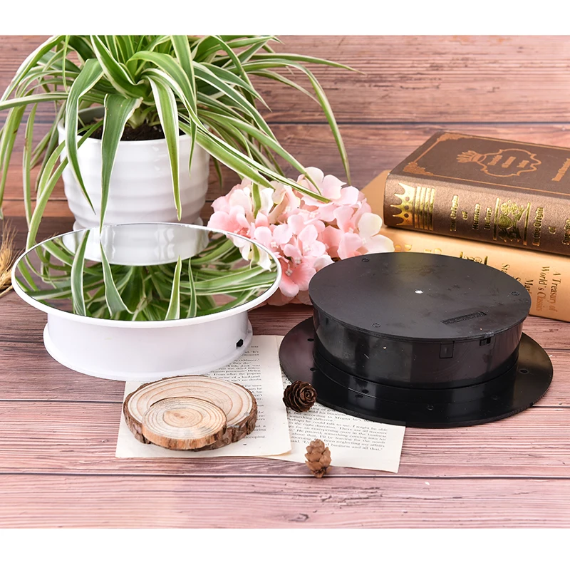 

Hot Stylish blaVck elvet Top Electric stand Rotating Display Motorized Rotary Turntable for jewelry display