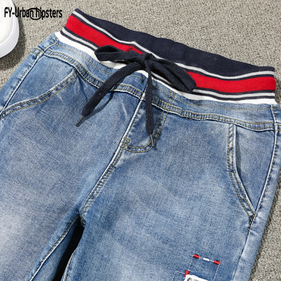 Stretch jeans mujer 2019 plus size lace up pants women jeans Large size denim elastic patch harlan cuff pencil femme jeans woman