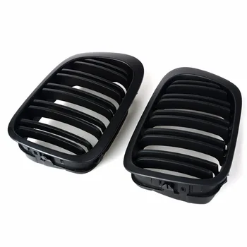 

1Pair Gloss Black Kidney Grills for BMW E46 Two-door 99-02-year matte black double-wire grid grille