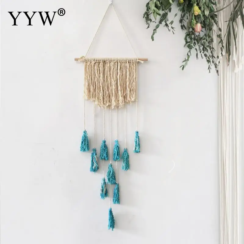 

2pc Boho Macrame Wall Hanging Curtain Scandinavian Wall Wall Tapestry Fabrics Wedding Living Room Decor Decoration Accessories